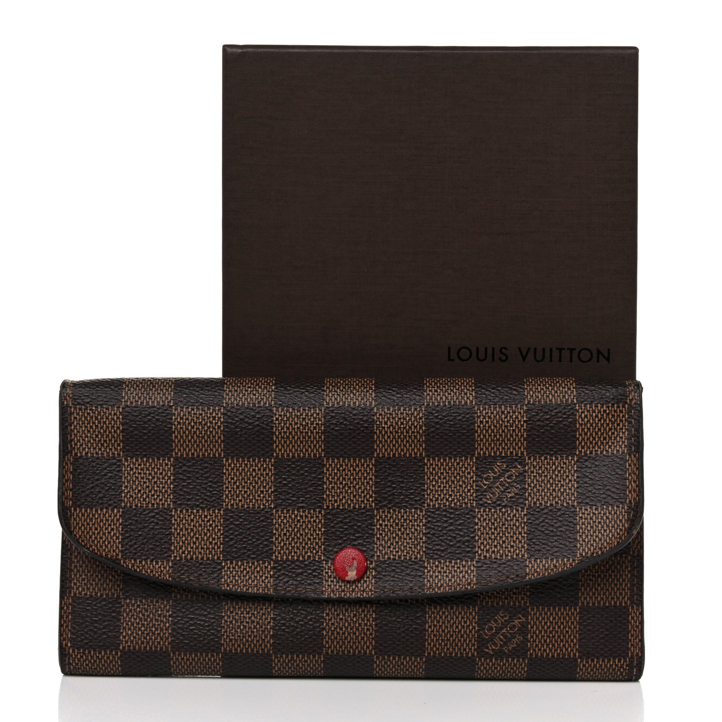 Damier Ebene Emilie Wallet Red