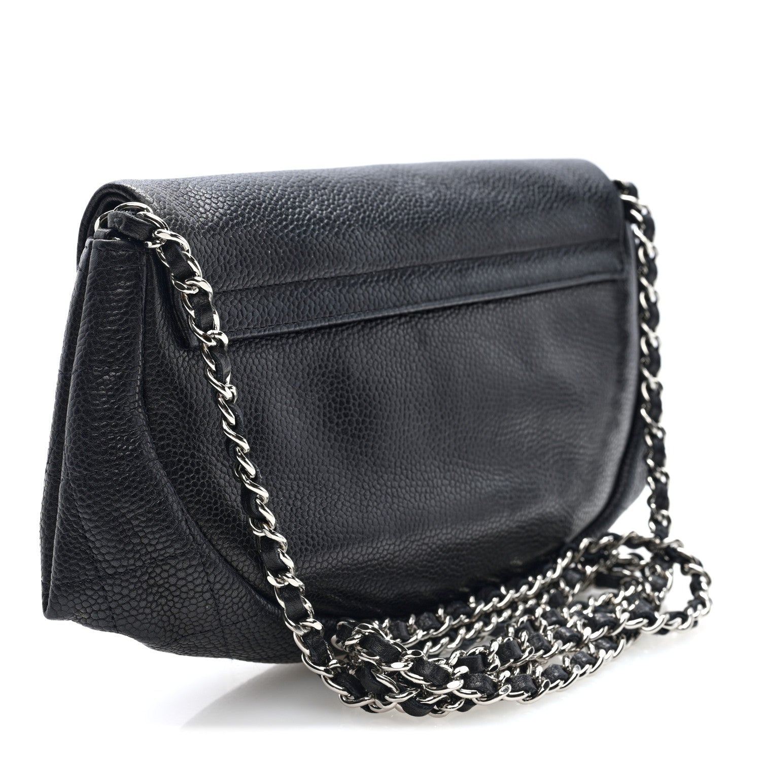 Chanel Caviar Half Moon Wallet On Chain WOC Black 2 of 9