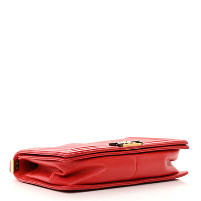 Chanel Lambskin Embossed New Medium Boy Cube Flap Red 4 of 21