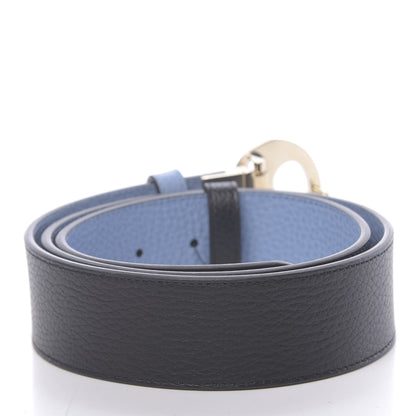 Gucci Dollar Calfskin 1973 Reversible Belt 90 36 Black Mineral Blue 2 of 5