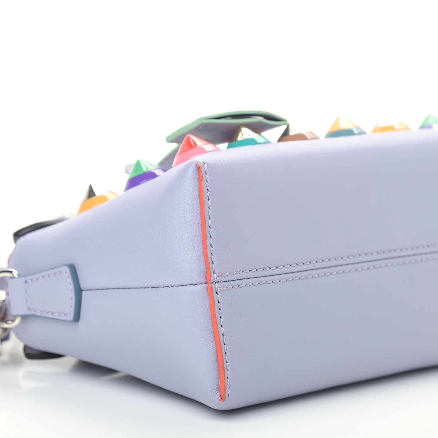 Fendi Vitello Dolce Studded Mini By The Way Boston Bag Light Purple Multicolor 8 of 9