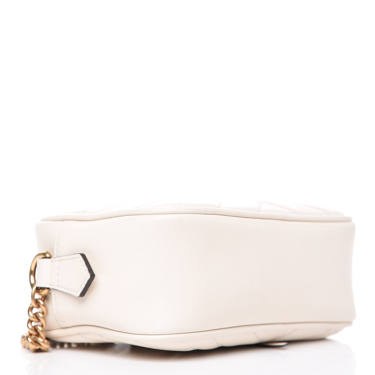 Calfskin Matelasse Mini GG Marmont Chain Shoulder Bag White