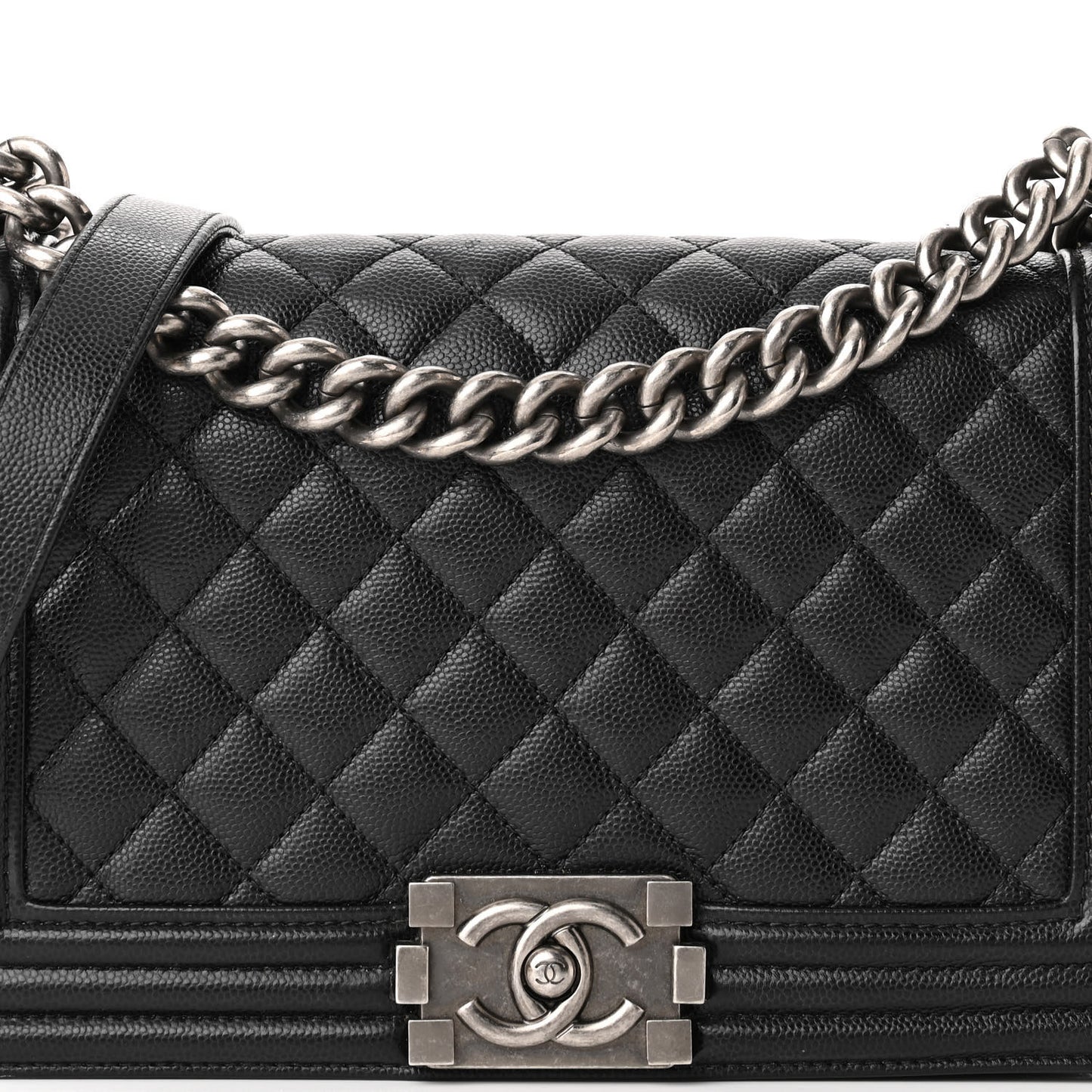 Caviar Quilted Medium Boy Flap Black