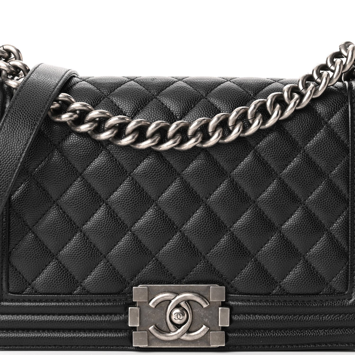 Chanel Caviar Quilted Medium Boy Flap Black 8 of 12