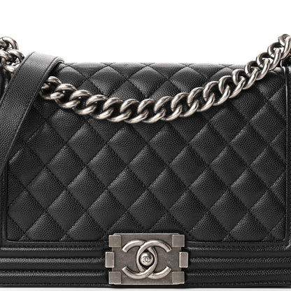 Chanel Caviar Quilted Medium Boy Flap Black 8 of 12