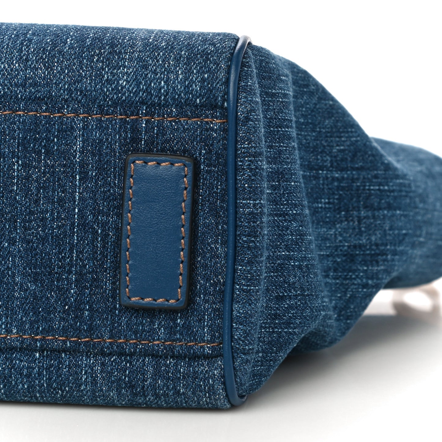 Denim Mini La Medusa Chain Tote Navy Blue