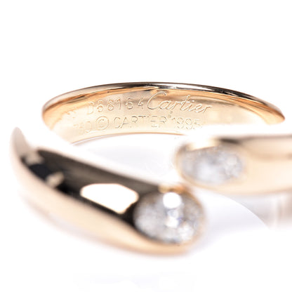 Cartier 18K Yellow Gold Diamond Ellipse Deux Tetes Croisees Bypass Ring 53 6.25 4 of 5