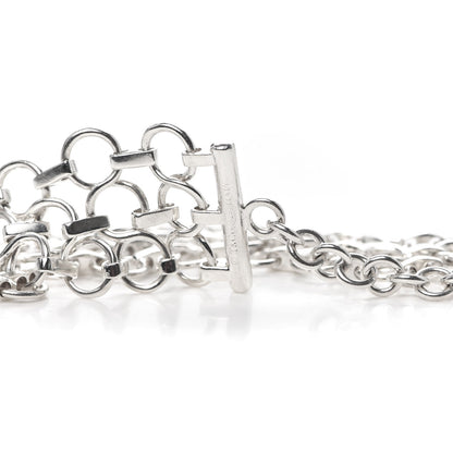 Tiffany Sterling Silver Three-Row Link Bracelet 4 of 5