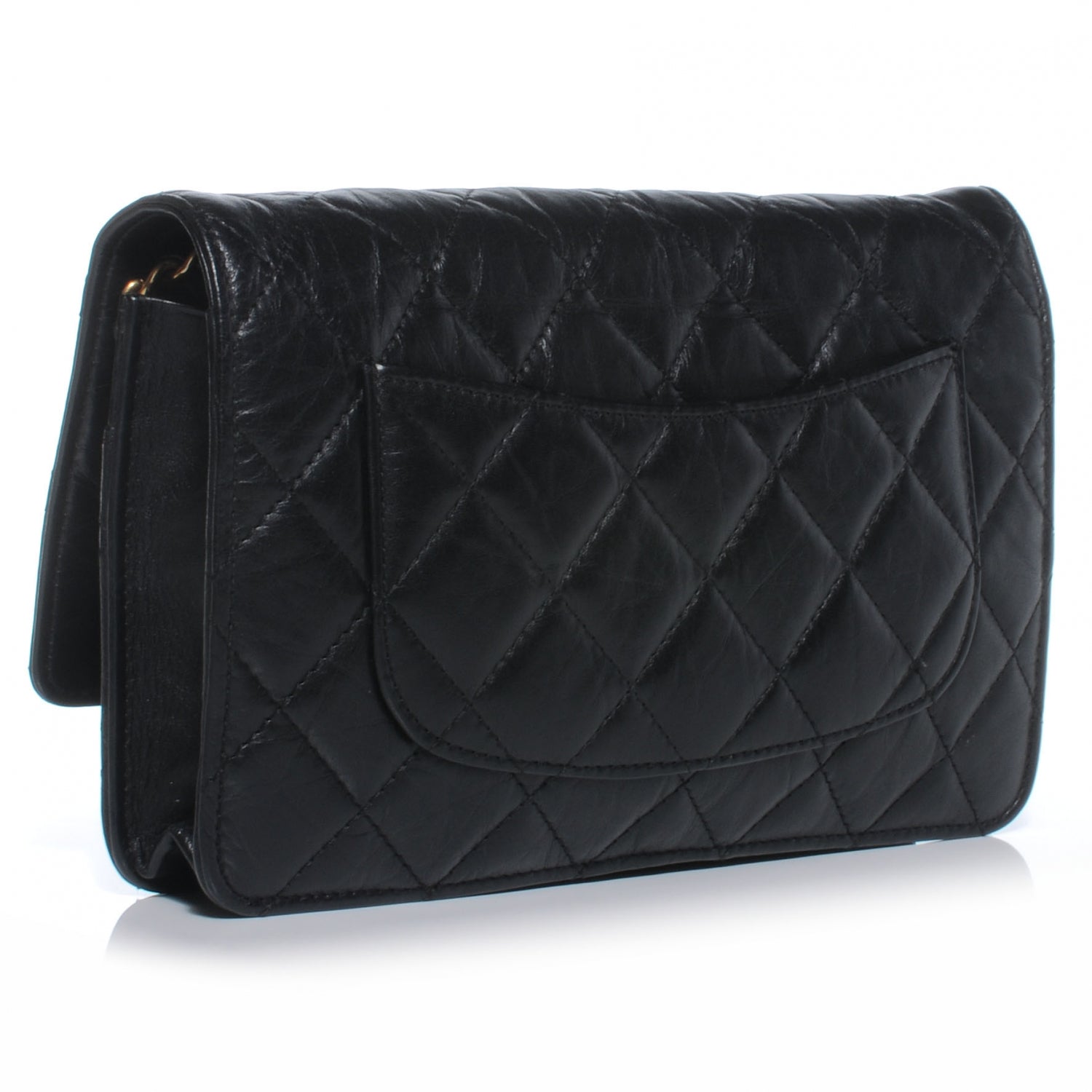 Chanel Aged Calfskin Reissue Wallet On Chain WOC Black 3 of 8