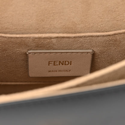 Fendi Vitello Liberty Bi-Color FF 1974 Embossed Small Kan I Shoulder Bag Black Maya 6 of 10