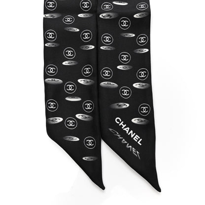 Chanel Silk CC Slim Bandeau Scarf Black 2 of 3