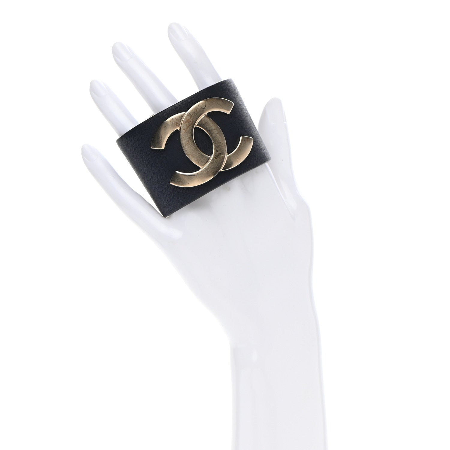 Chanel Calfskin CC Wide Cuff S Navy 2 of 8