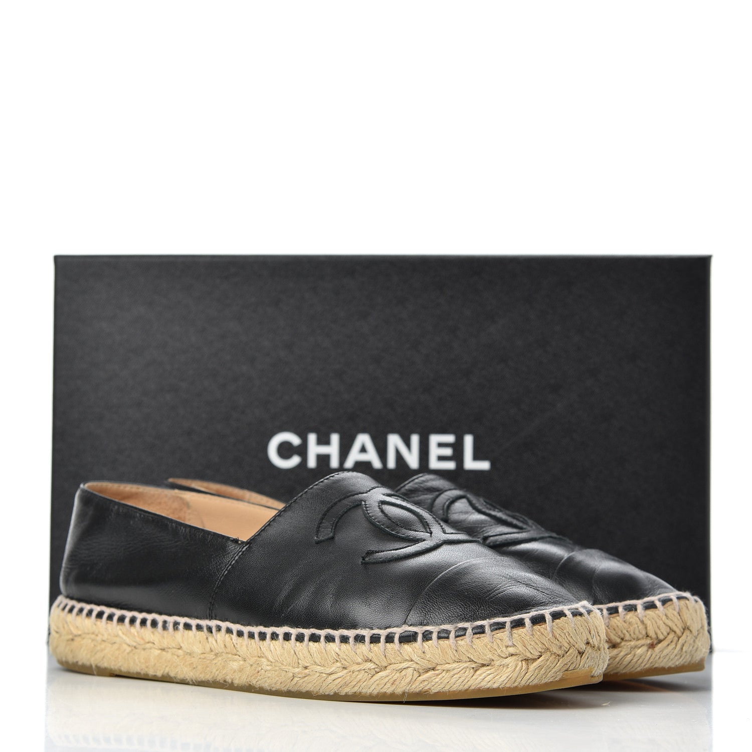 Chanel Lambskin CC Espadrilles 37 Black 27 of 27