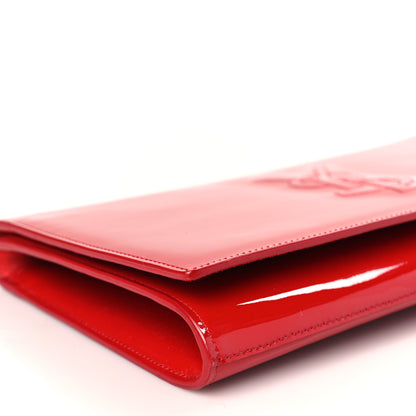 Saint Laurent Patent Monogram Large Belle De Jour Clutch Red 7 of 8