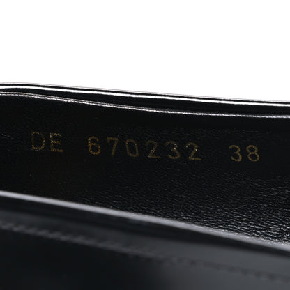 Saint Laurent Glazed Calfskin Le Loafer 15 Penny Slippers 38 Black 10 of 11