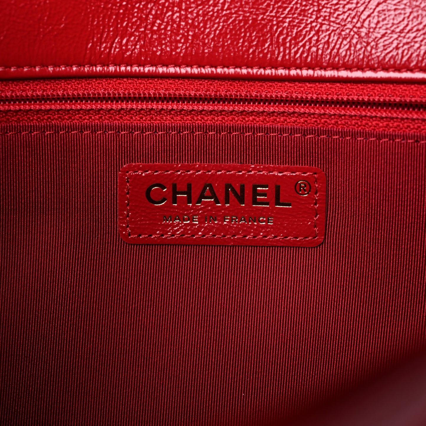 Shiny Aged Calfskin Quilted Hold The Line Flap Red