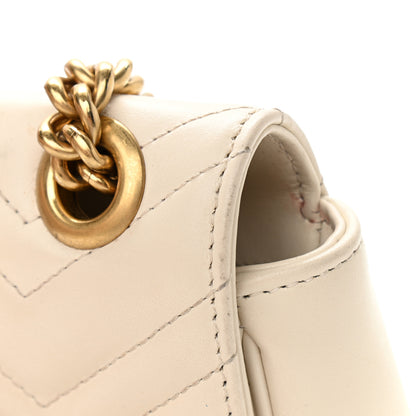 Gucci Calfskin Matelasse Mini GG Marmont Shoulder Bag White 14 of 17