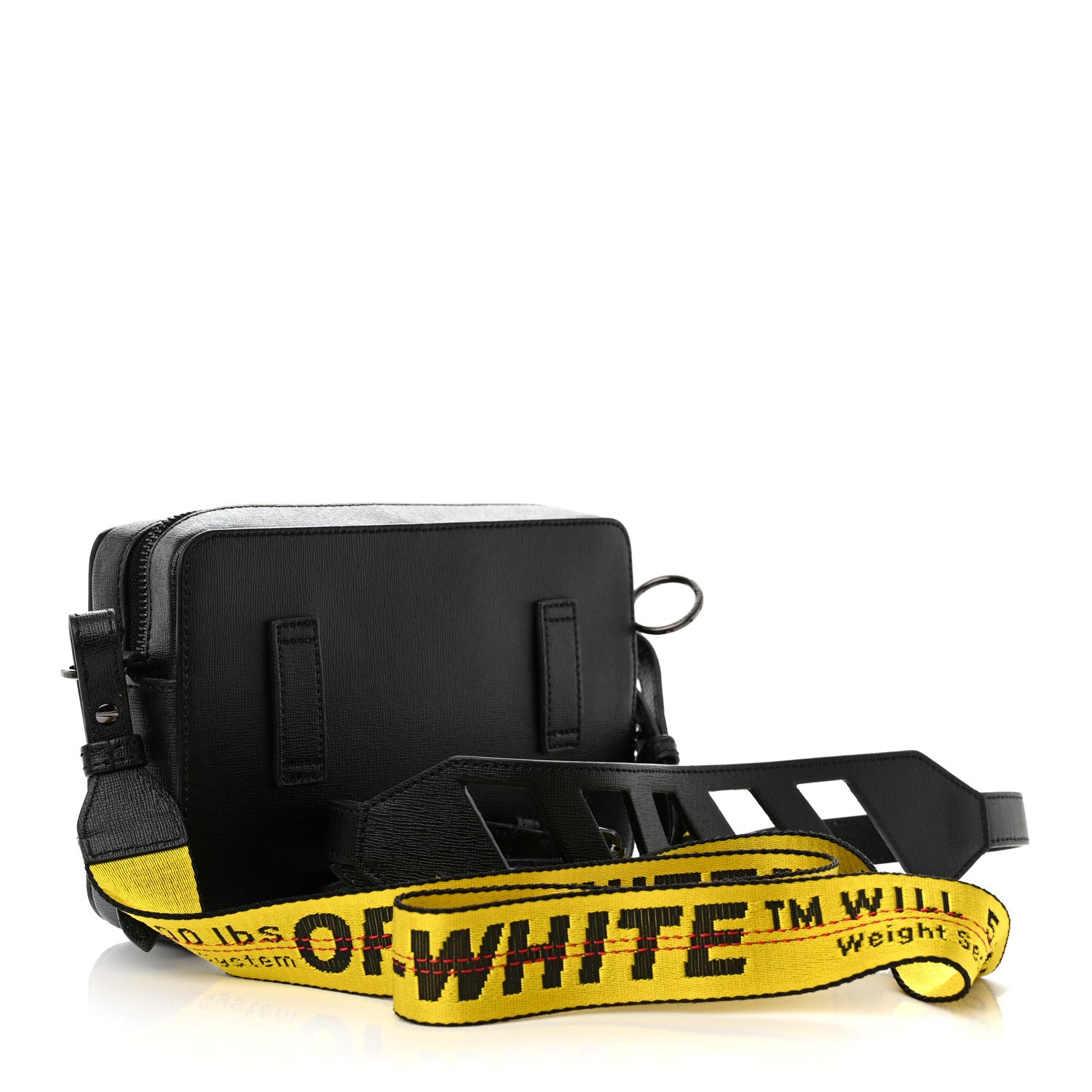 Off-White Saffiano Striped Mini Diag Bag Black White 3 of 10
