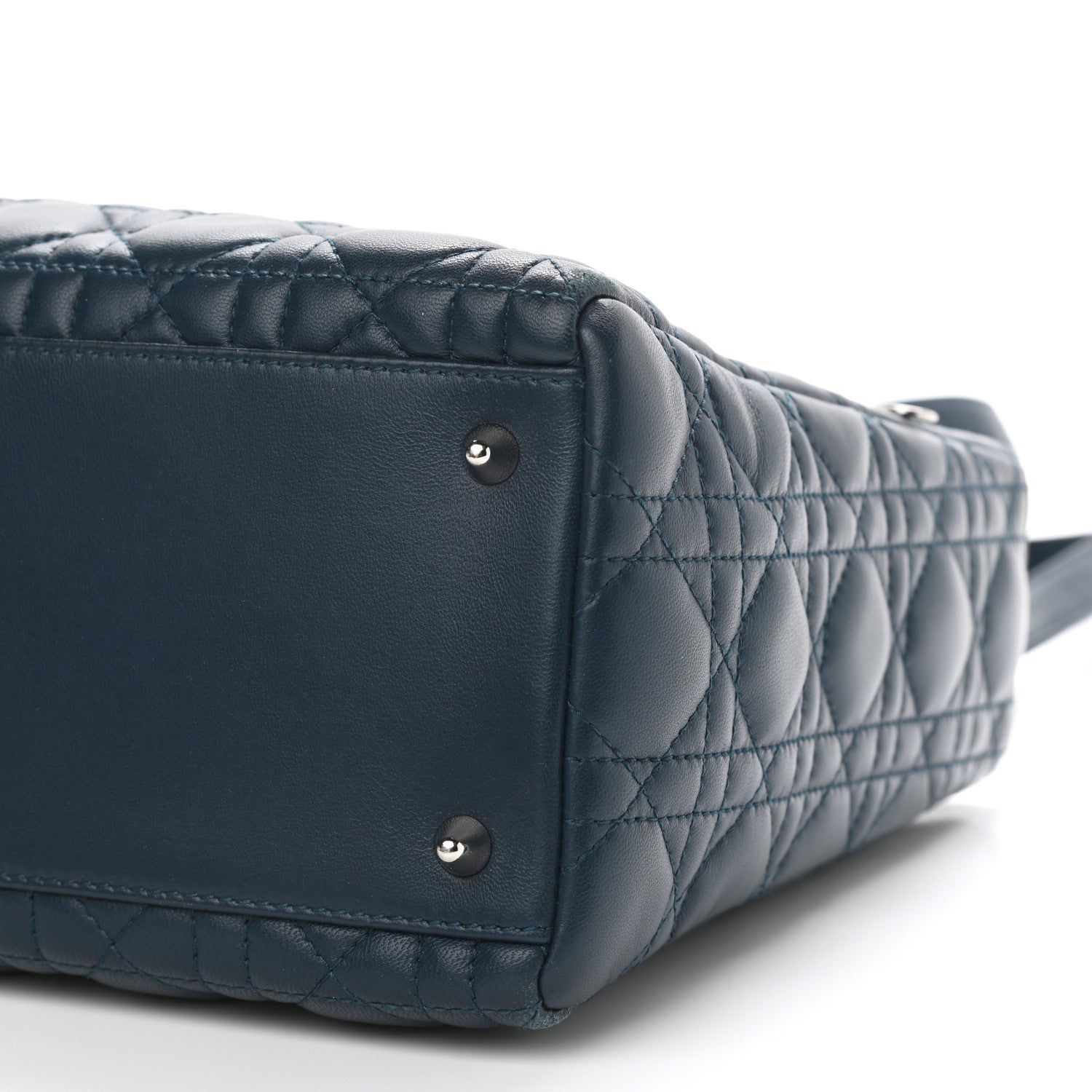 Christian Dior Lambskin Cannage Medium Lady Dior Blue 9 of 11