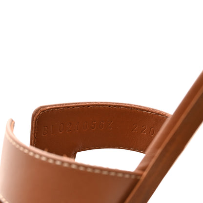 Hermes Box Calfskin Oran Sandals 37 Gold 8 of 11