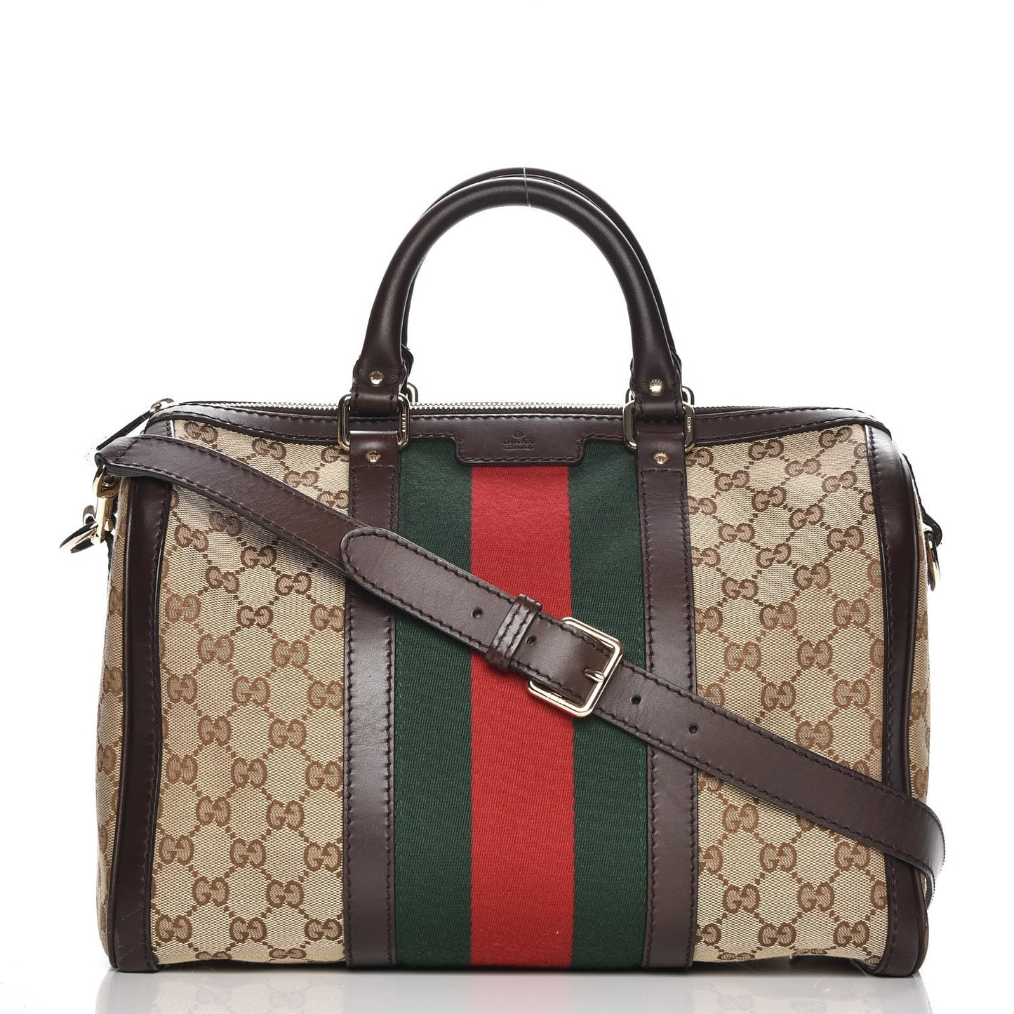 Monogram Vintage Web Medium Boston Dark Brown