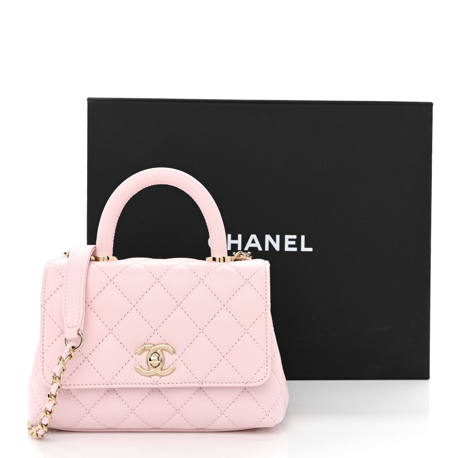 Chanel Caviar Quilted Extra Mini Coco Handle Flap Light Pink 11 of 11