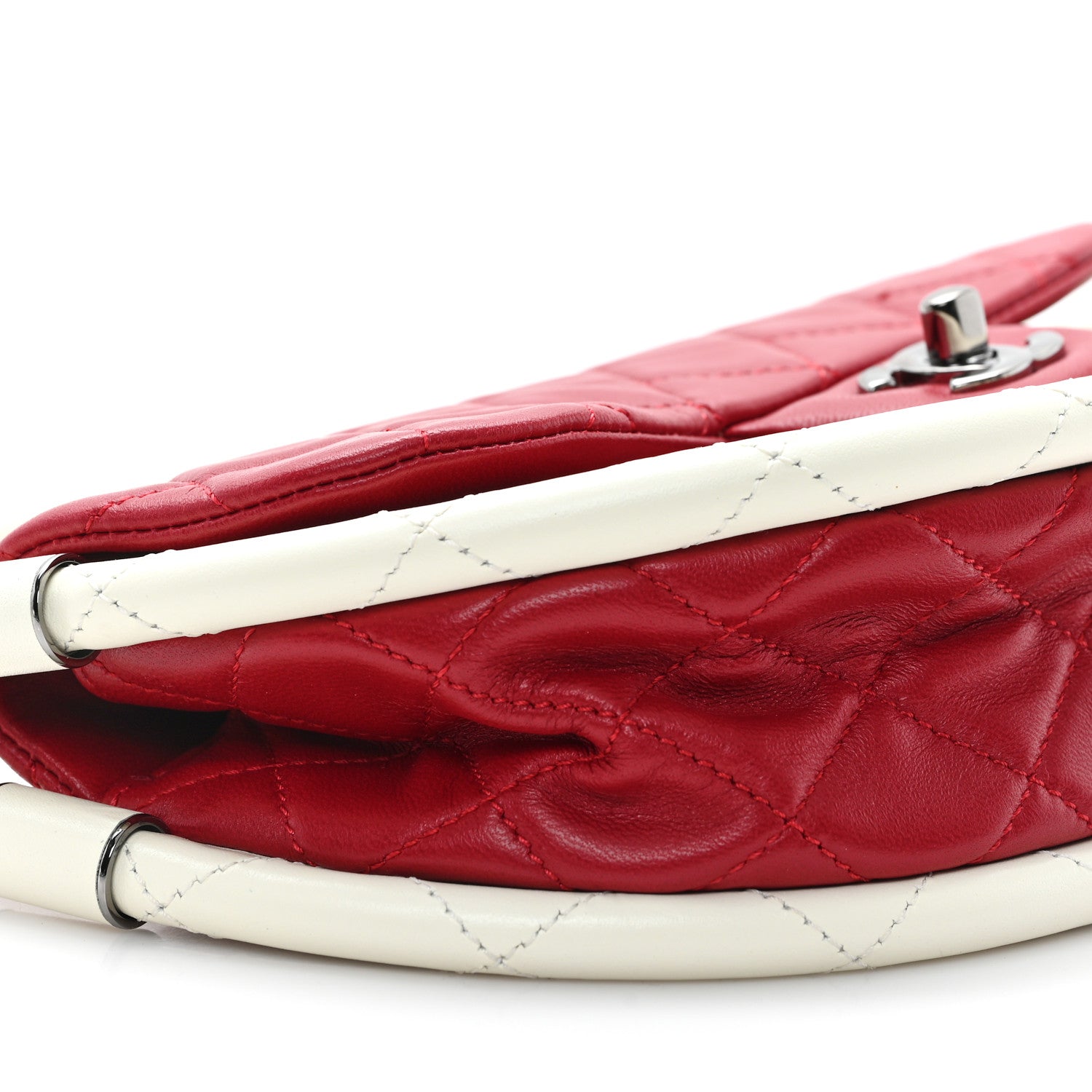 Chanel Lambskin Quilted Small Hula Hoop Flap Red 9 of 10