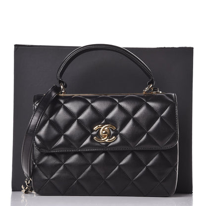Chanel Lambskin Quilted Small Trendy CC Dual Handle Flap Bag Black 10 of 10