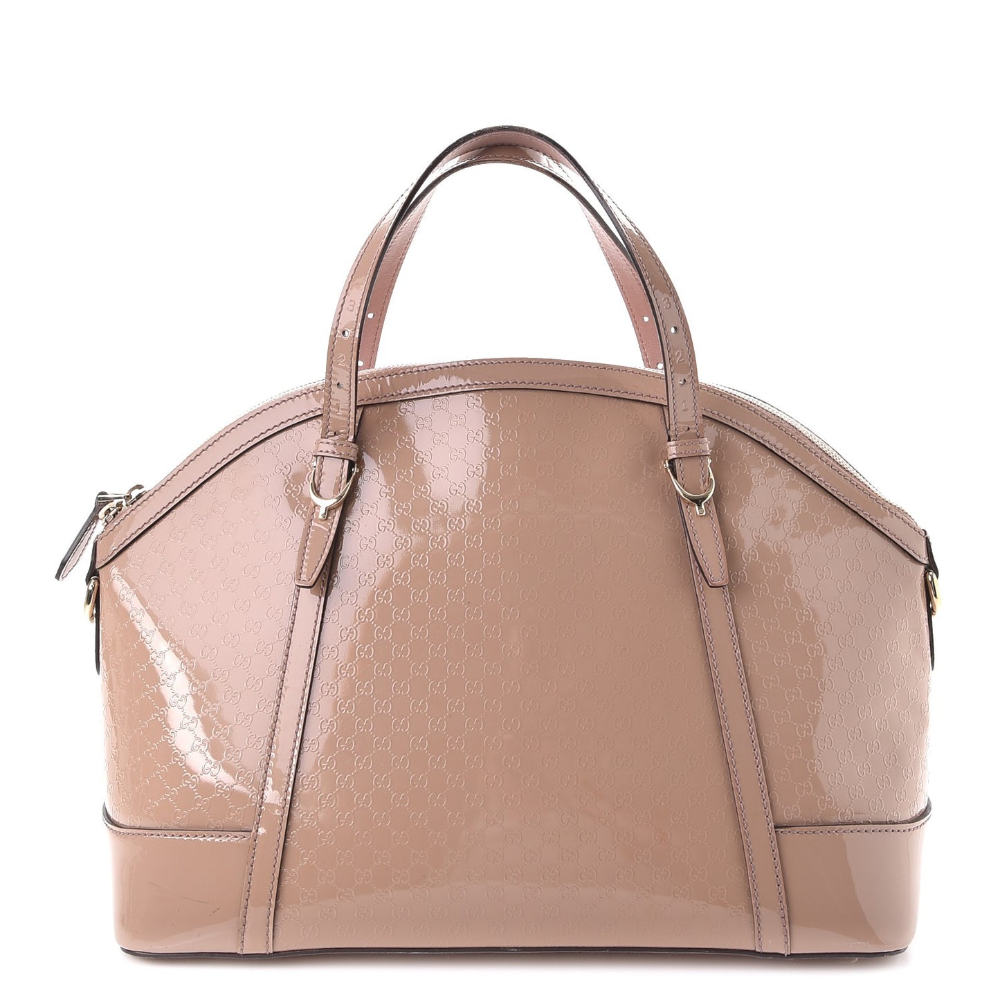 Patent Microguccissima Medium Nice Top Handle Dome Bag Dark Cipria