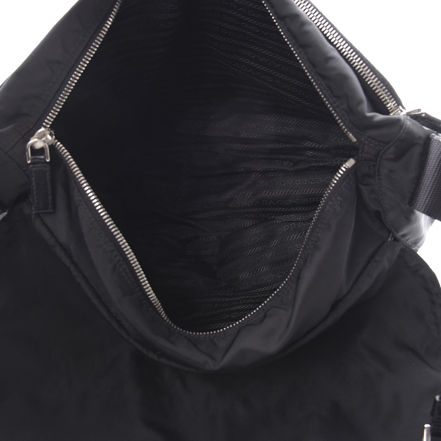 Prada Nylon Vela Messenger Bag Black 4 of 9