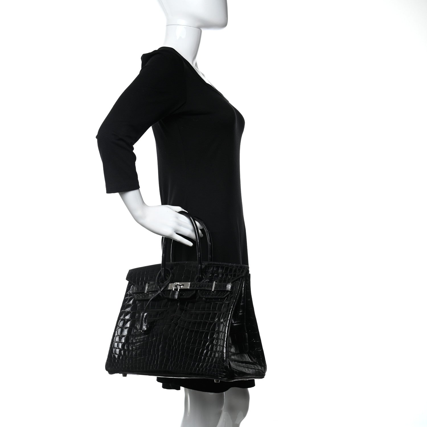Hermes Shiny Niloticus Crocodile Birkin 35 Black 2 of 37