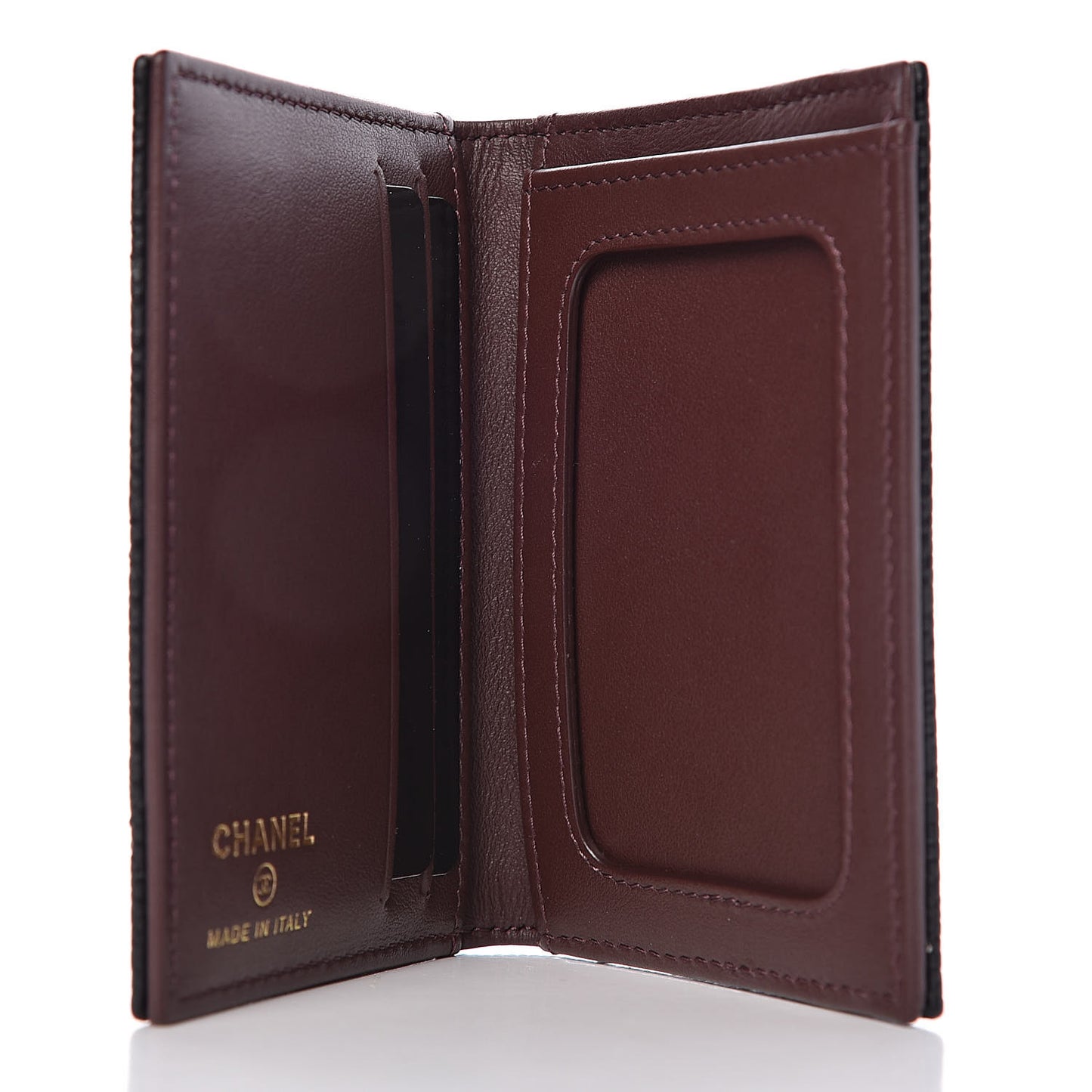 Caviar Quilted Card Holder Wallet Black