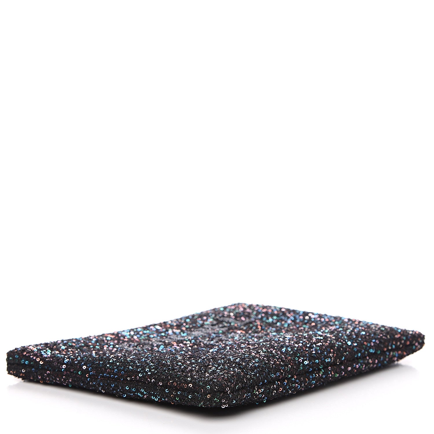 Chanel Canvas Sequin Medium Deauville Cosmetic Pouch Black 3 of 8