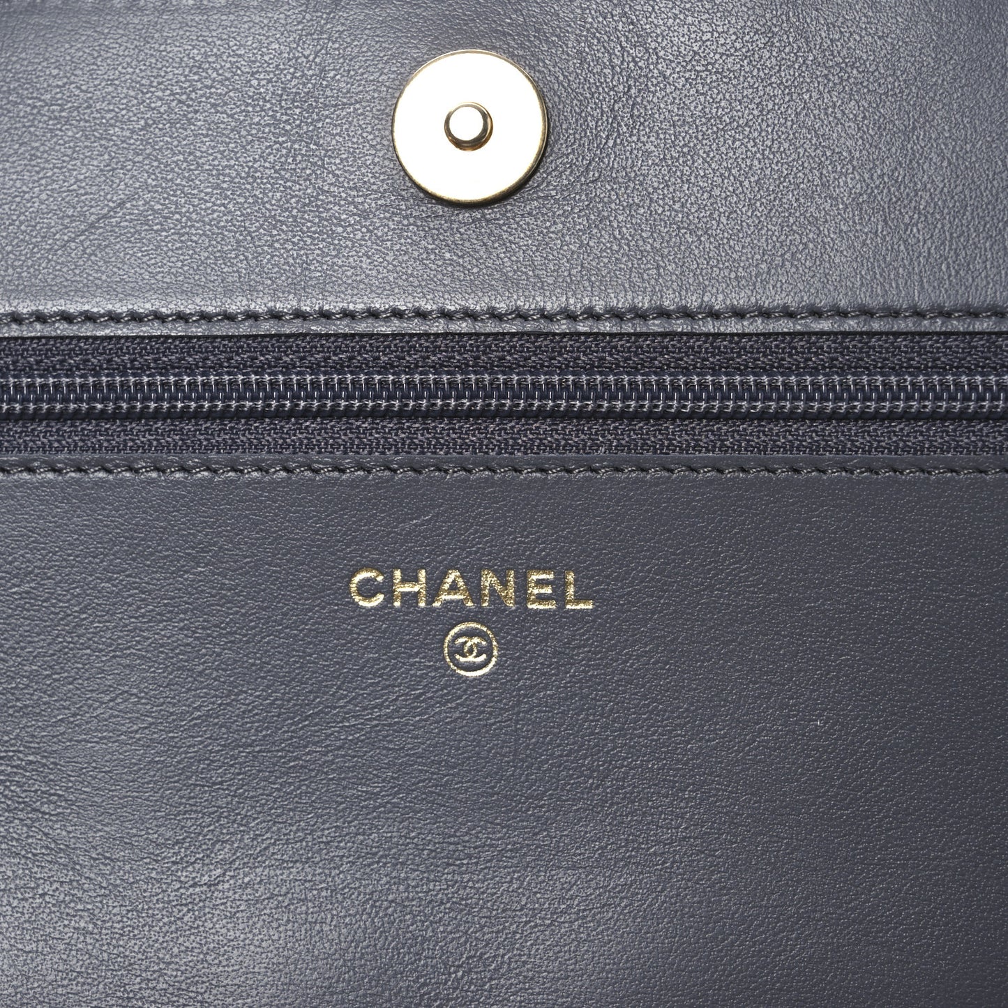 Caviar Quilted Boy Wallet On Chain WOC Grey