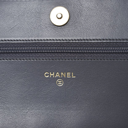 Chanel Caviar Quilted Boy Wallet On Chain WOC Grey 5 of 11