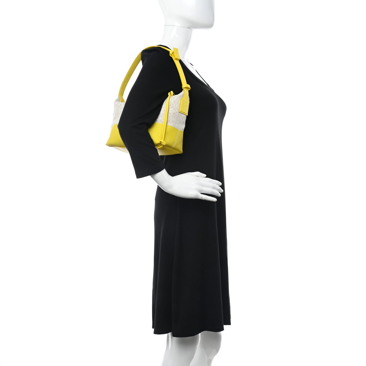 Jacquard Anagram Calfskin Small Cubi Bag Ecru Lemon