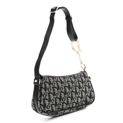 Christian Dior Monogram Shoulder Bag Pochette Black 3 of 10