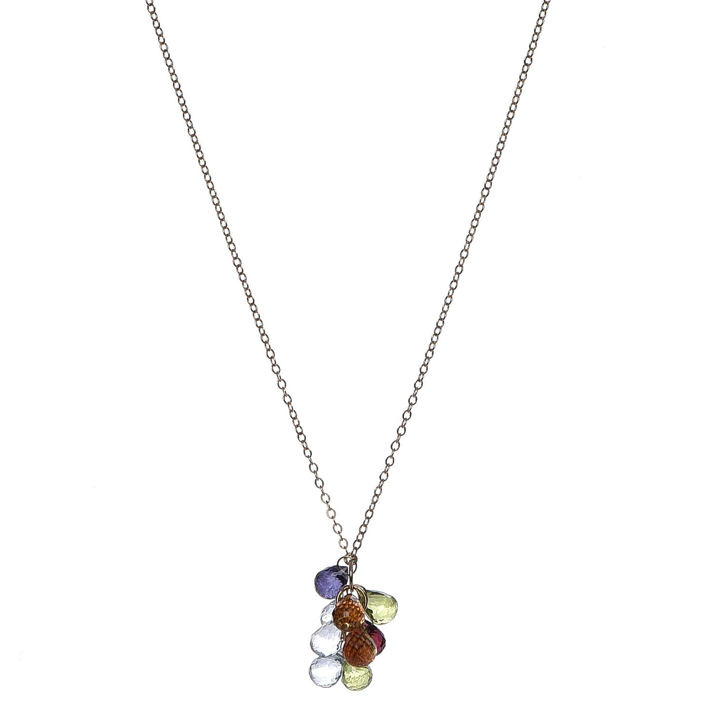 18K Yellow Gold Briolette Cluster Pendant