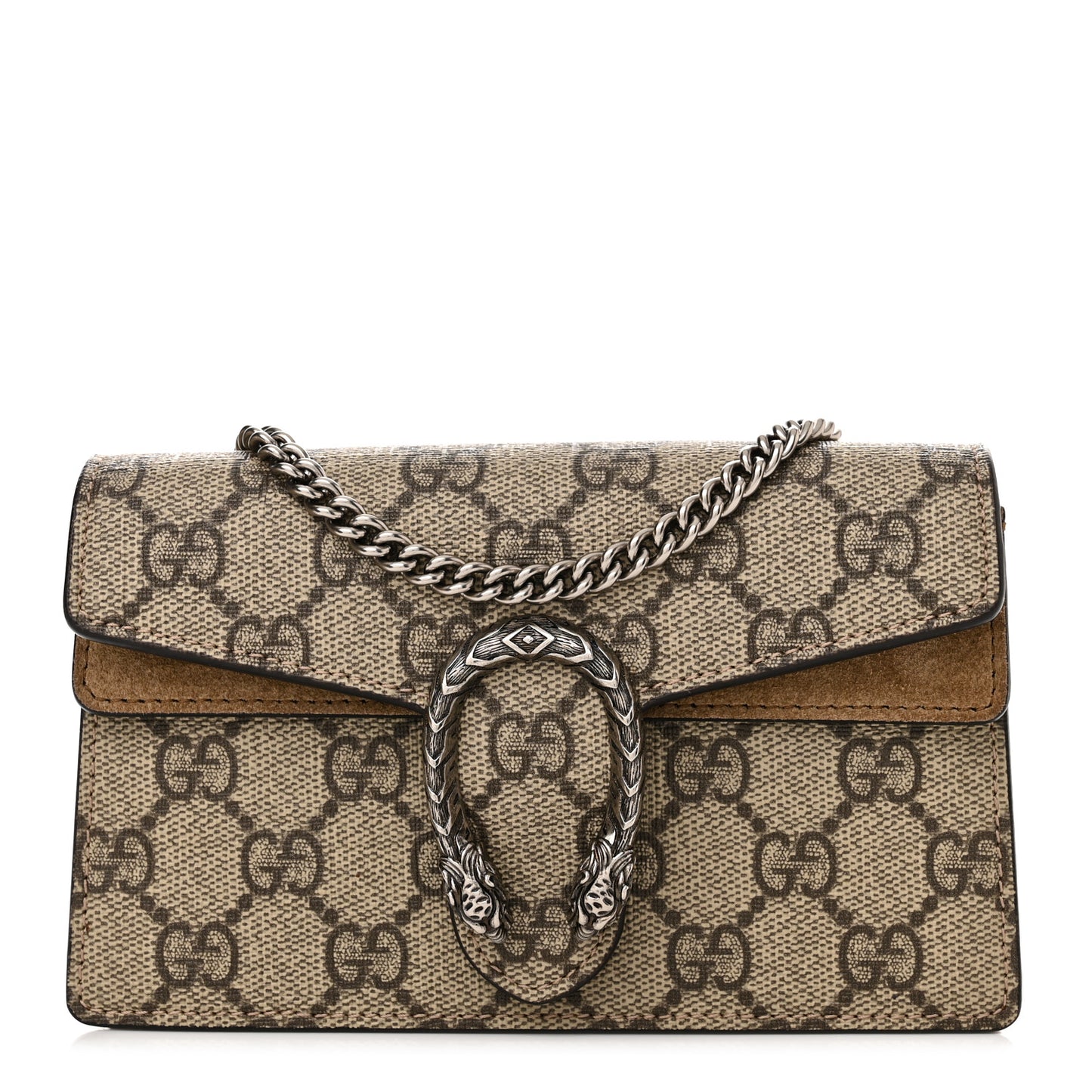 GG Supreme Monogram Super Mini Dionysus Shoulder Bag Taupe