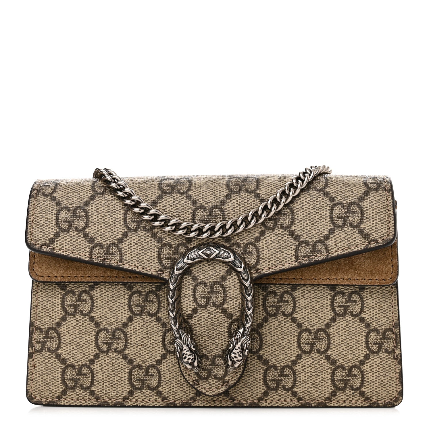 Gucci GG Supreme Monogram Super Mini Dionysus Shoulder Bag Taupe 1 of 13