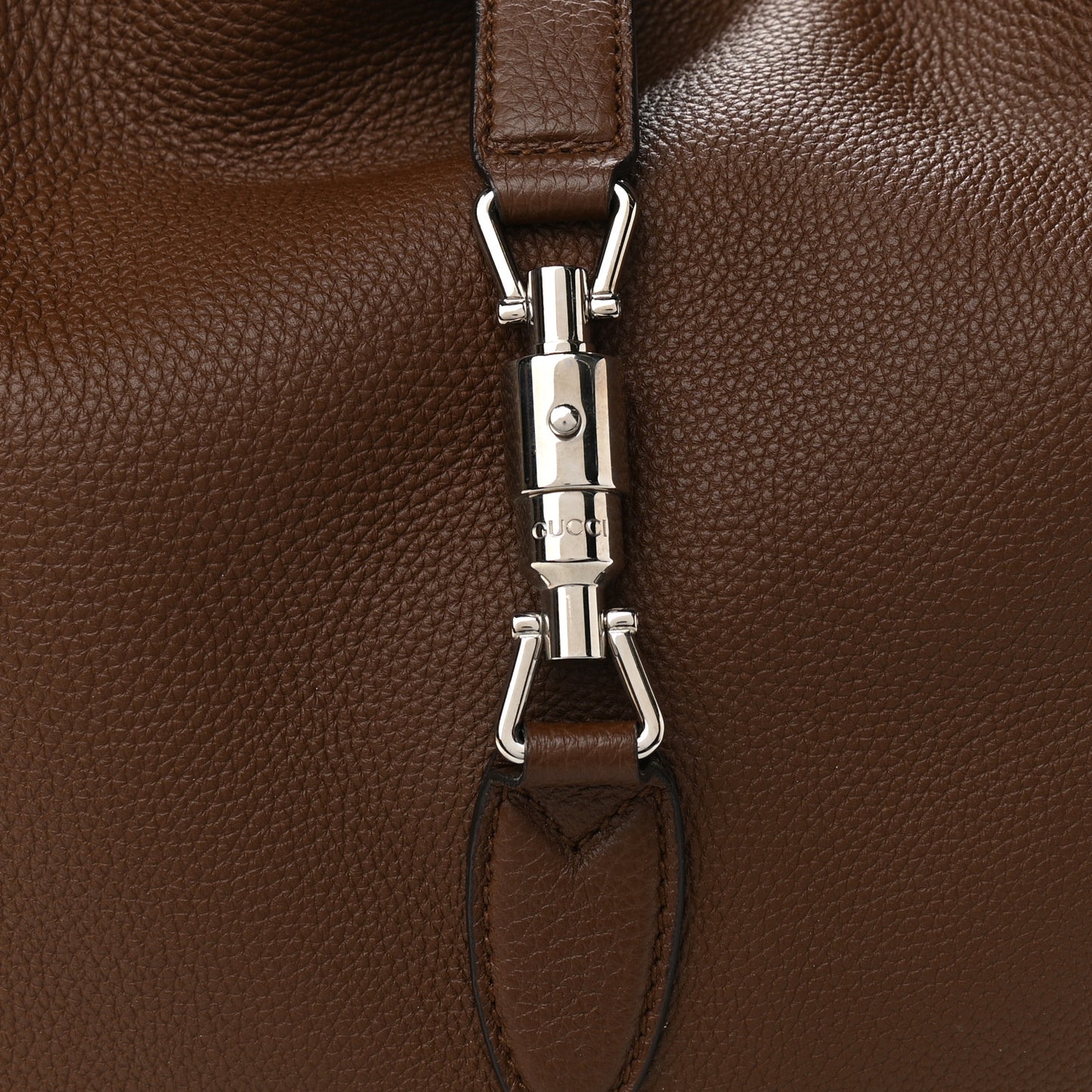Soft Grained Calfskin Large Jackie Hobo Nut Brown