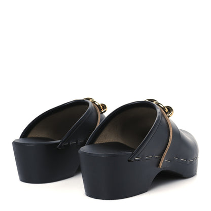 Saint Laurent Smooth Calfskin Le Maillon Clogs 37 Black 5 of 9