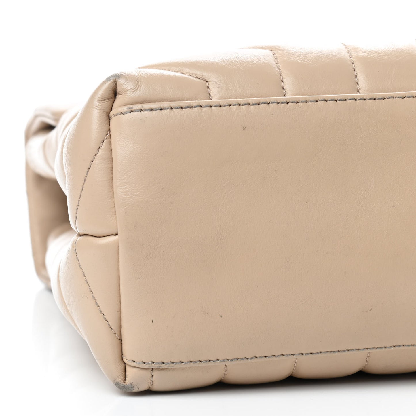 Calfskin Y Quilted Monogram Medium Loulou Chain Satchel Nude Powder