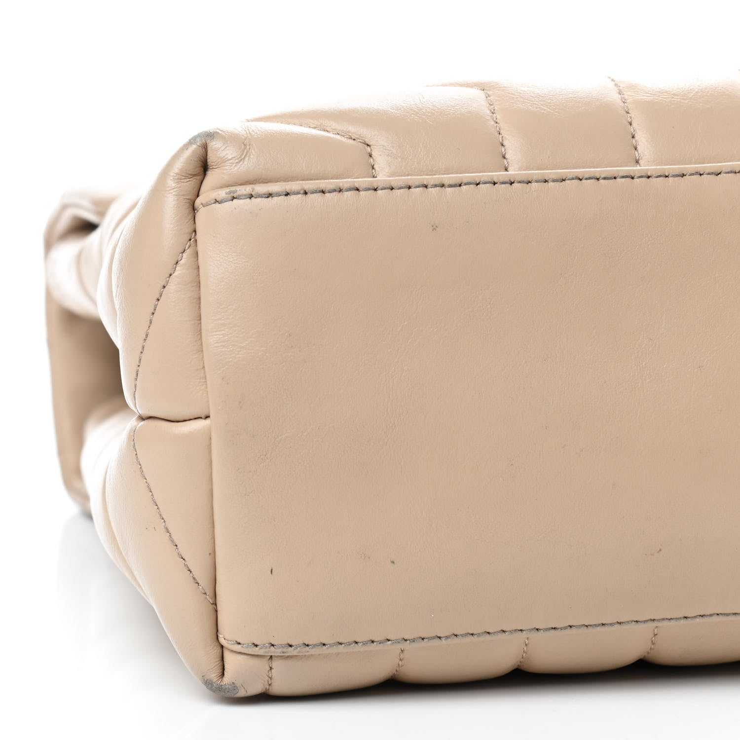 Saint Laurent Calfskin Y Quilted Monogram Medium Loulou Chain Satchel Nude Powder 9 of 14