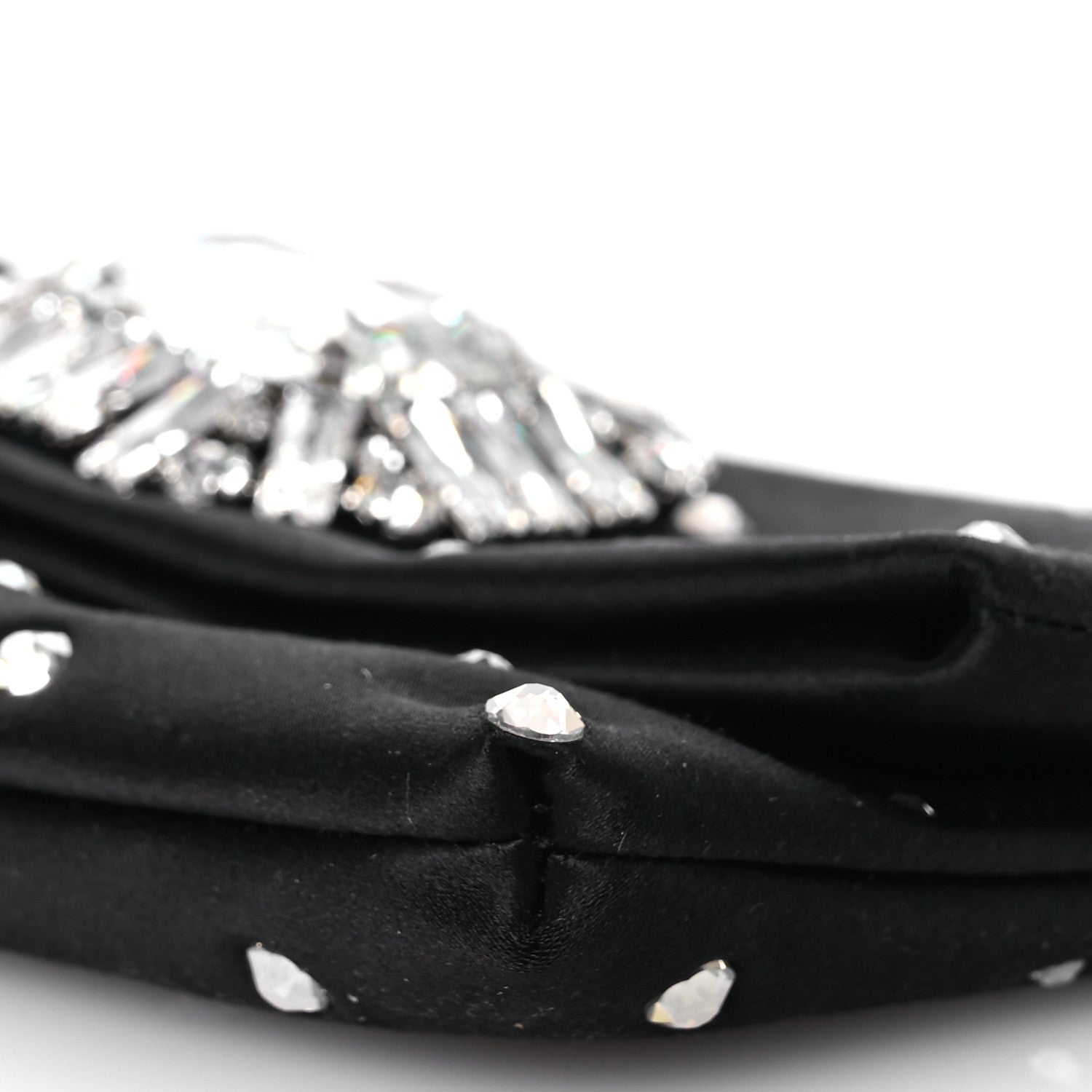 Jimmy Choo Satin Crystal Embellished Titania Clutch  Black 10 of 11