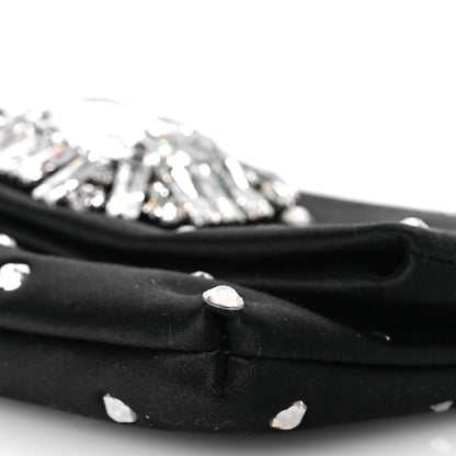 Jimmy Choo Satin Crystal Embellished Titania Clutch  Black 10 of 11