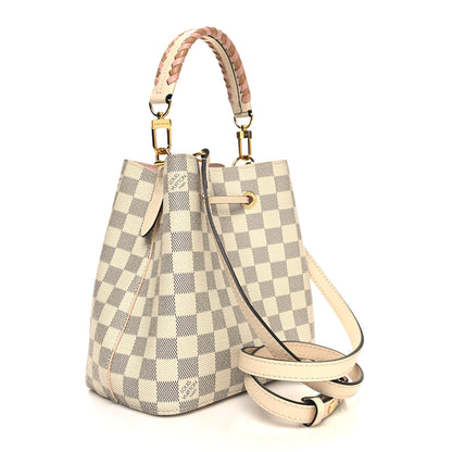 Louis Vuitton Damier Azur Braided Neonoe BB Pink 3 of 10