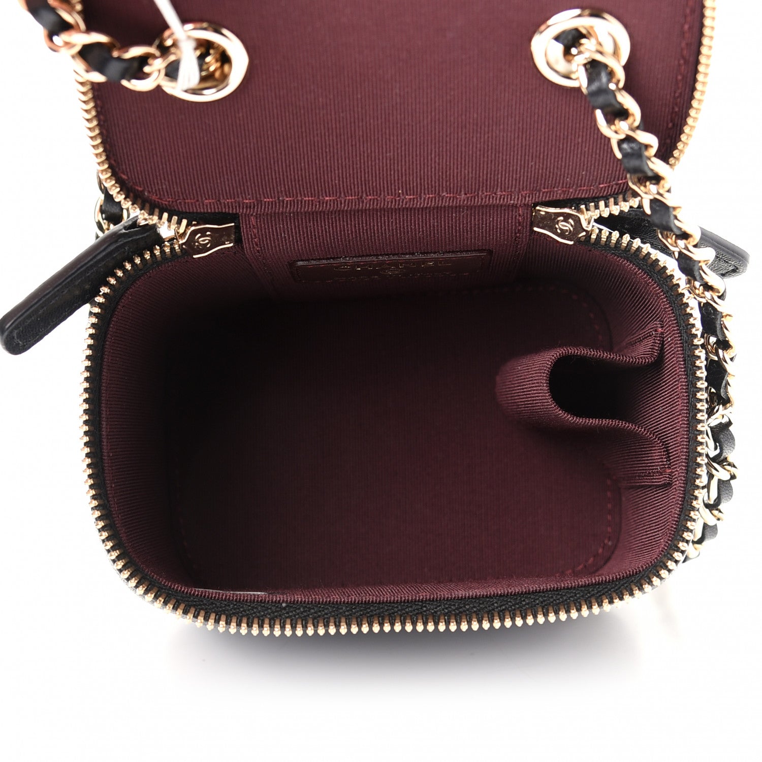 Chanel Lambskin Quilted Mini Vanity Case With Chain Black 5 of 10