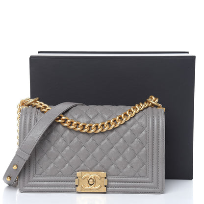 Chanel Caviar Quilted Medium Boy Flap Grey 10 of 10