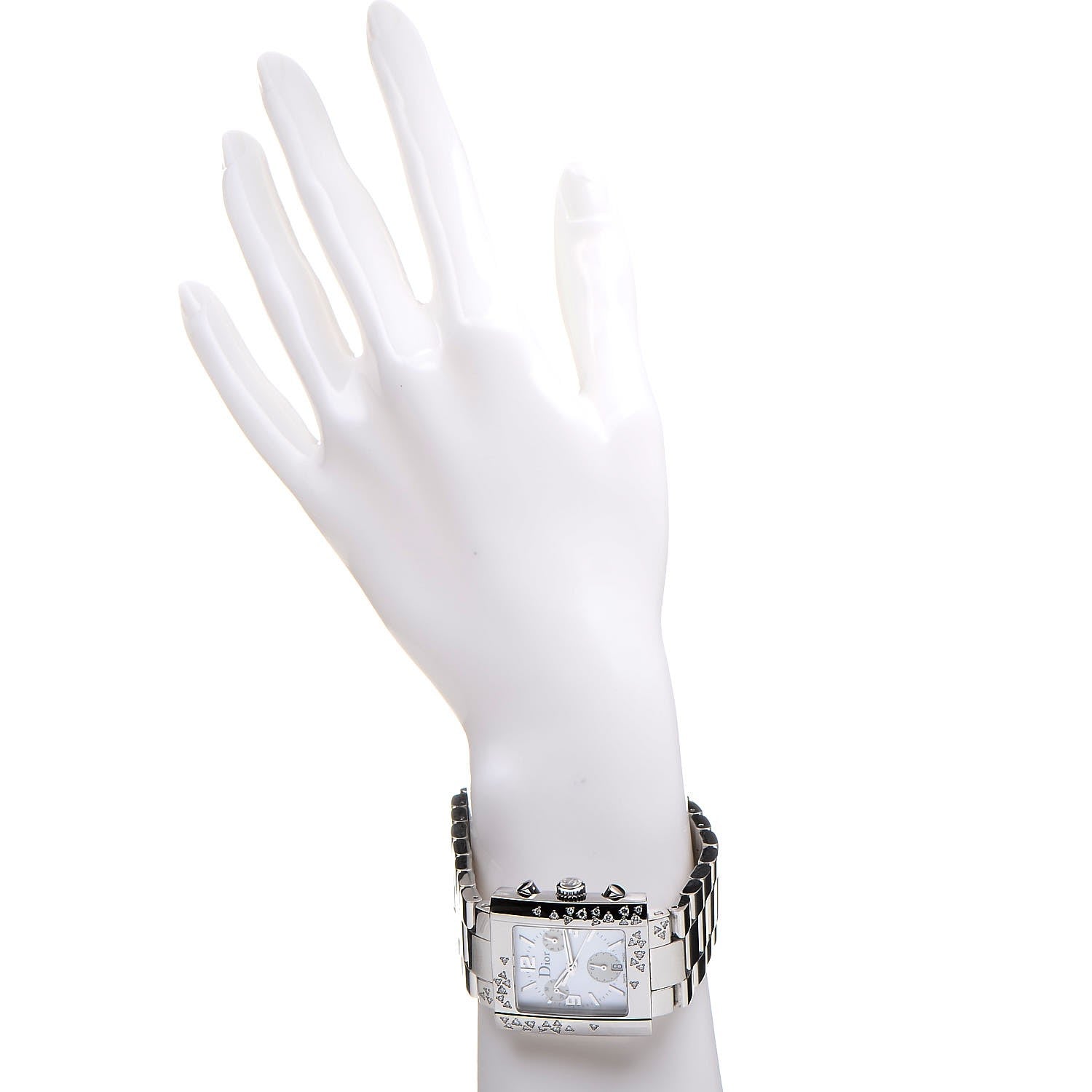 Christian Dior Stainless Steel Diamond 31mm Riva Chronograph Quartz Watch 2 of 8